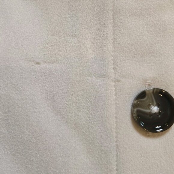 Express V Neck Short Sleeve Midi Dress Tortoise Sell Buttons Lined Ivory Beige S - Picture 5 of 12